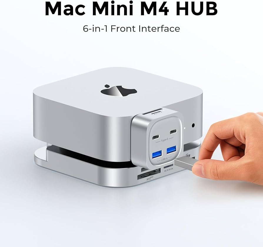 Amazon.com: Mac mini M4 Hub, 6-in-1 Front-Access Docking Station